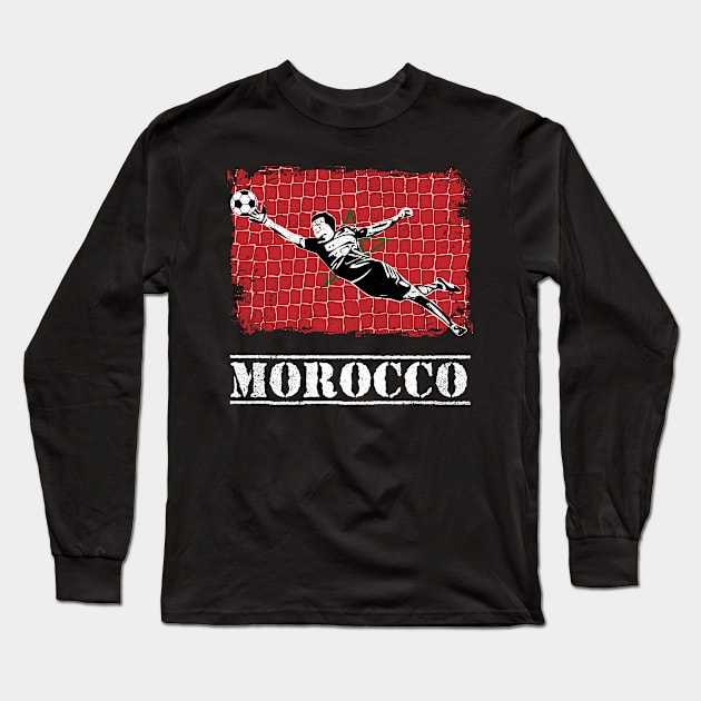 Morocco Soccer Goalie Goal Keeper Shirt Long Sleeve T-Shirt by zeno27